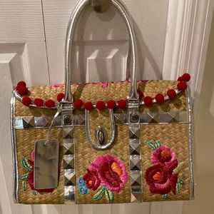 Betsey Johnson Betseyville straw tote